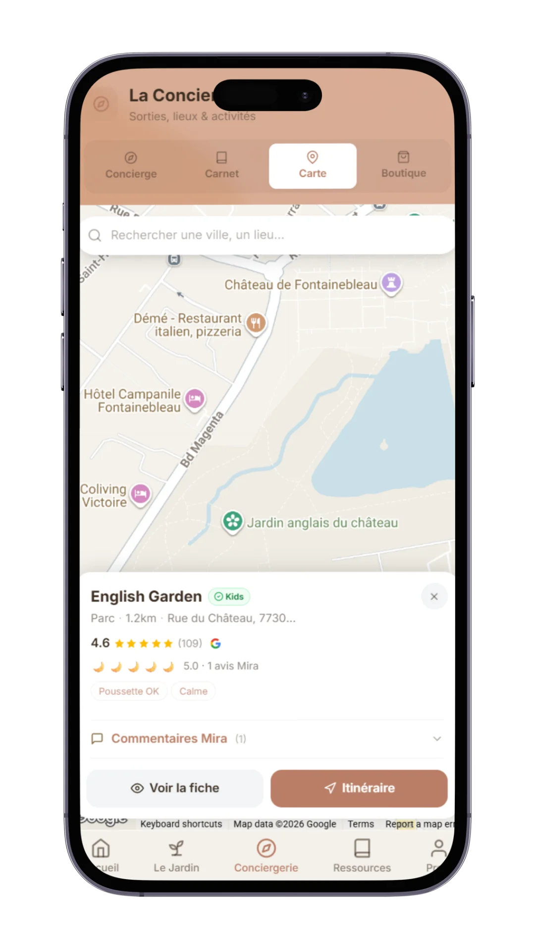 Écran carte interactive Mira